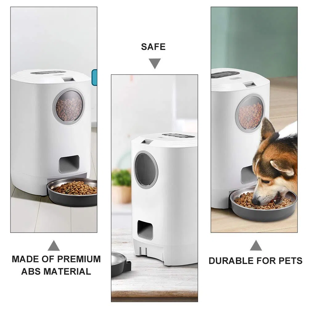 ibasenice Distributeur Automatique De Croquettes pour Chat Et Chien Gamelle pour Animaux Capacité Programmable Jusqu à Repas par Jour