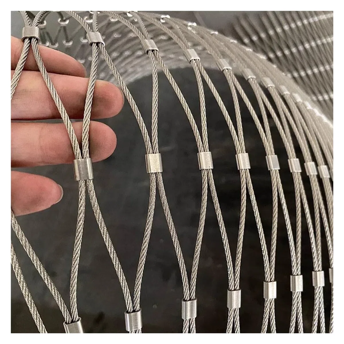 Filet de sécurité flexible en acier 304 pour balcon - 1,2 x 10 m