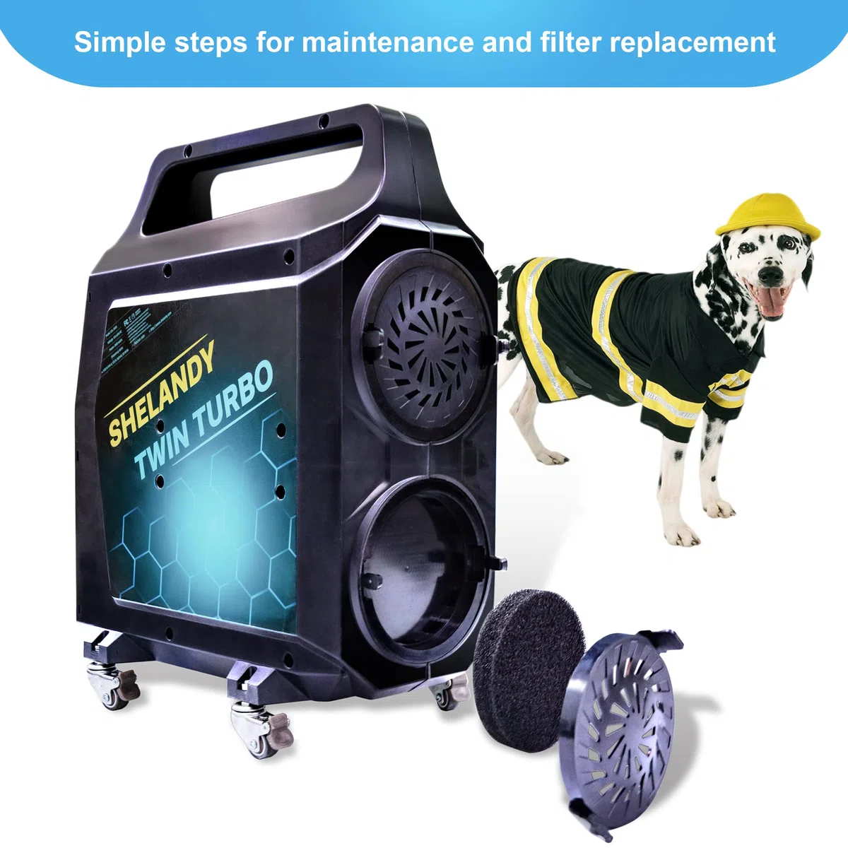SHELANDY Sèche-Linge Double Turbo pour Chien