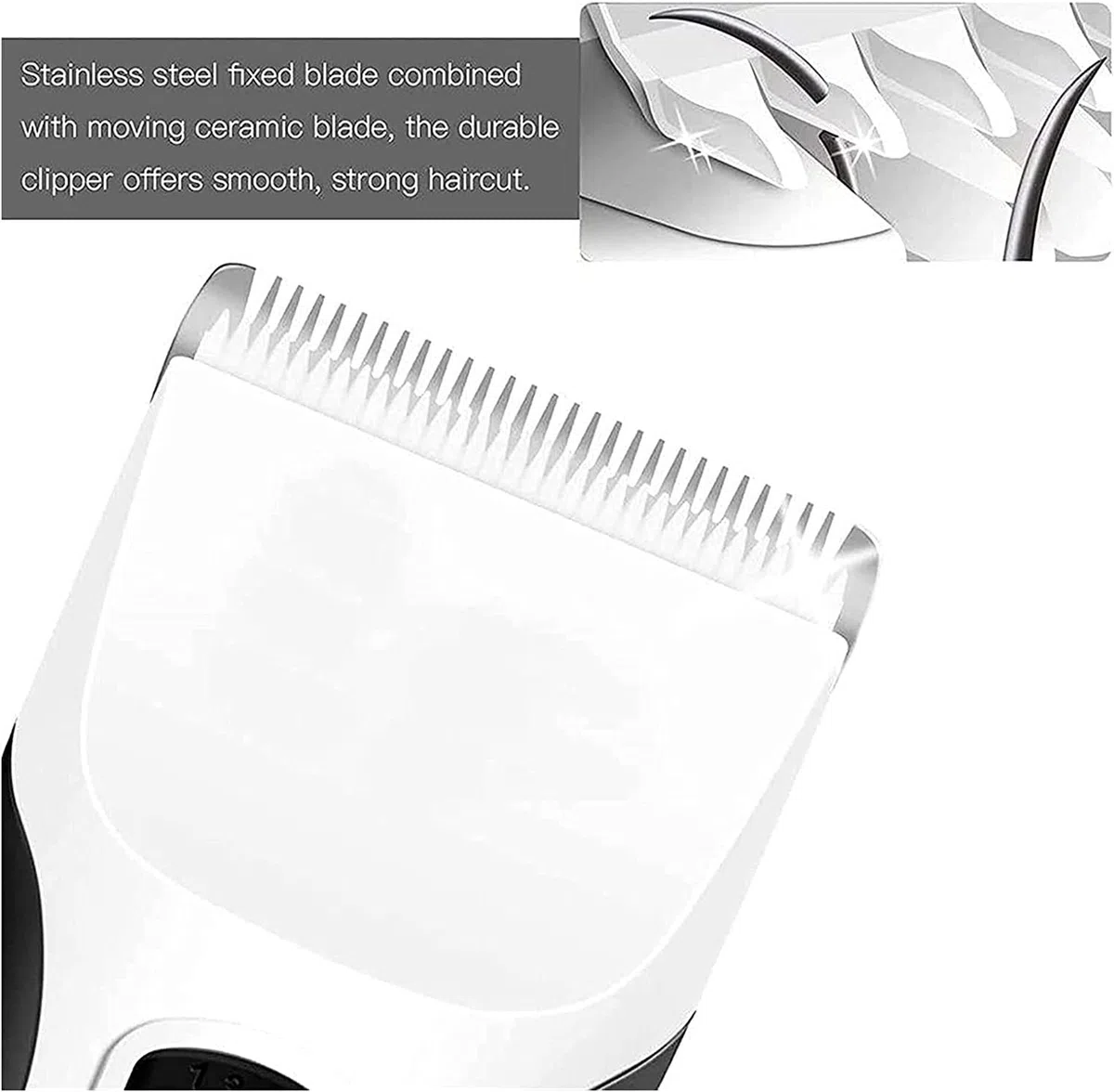 LIIAV Kit de toilettage for chien tondeuses, faible bruit, silencieux électrique, rechargeable, sans fil, poils d'animaux épais manteaux tondeuses ensemble, convient for chiens, chats et autres animau