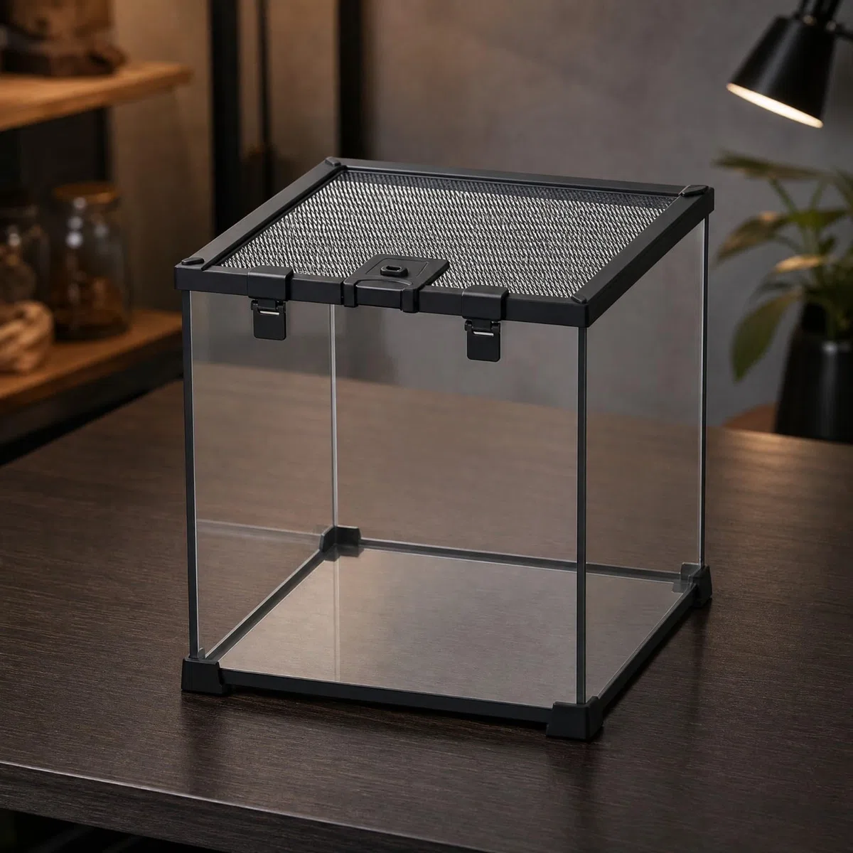 Terrarium en Sécurisé Vivariums en Verre Habitat pr Propriétaires Reptiles, 30x30x30cm