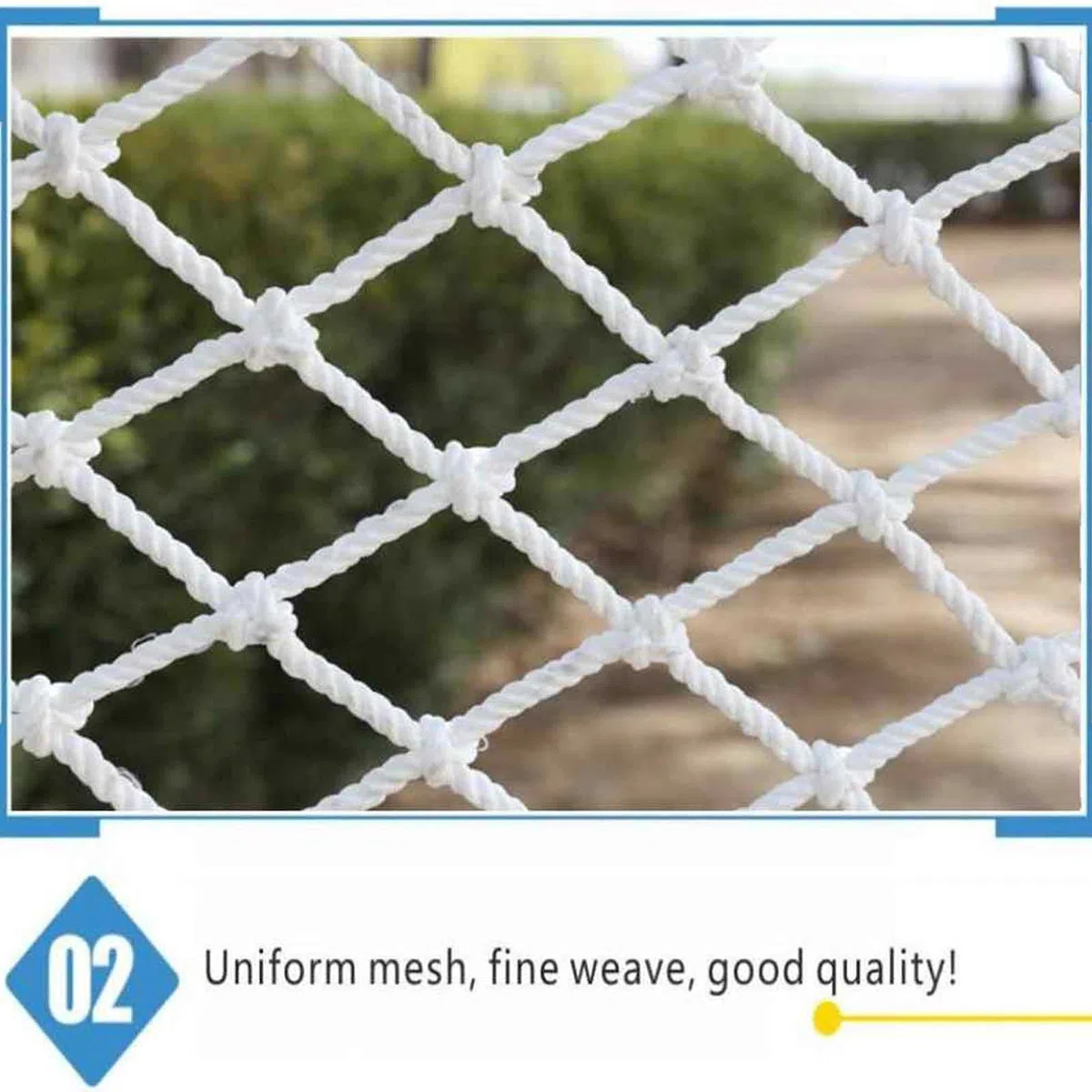 Filet de sécurité en nylon pour balcon et fenêtre Blanc 3 cm Maille 1 x 3 m