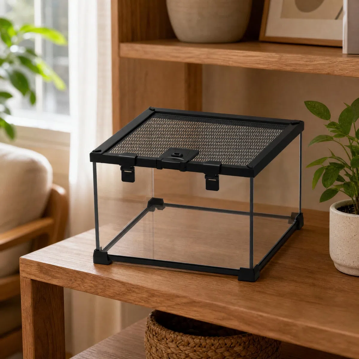 Terrarium en Sécurisé Vivariums en Verre Habitat pr Propriétaires Reptiles, 30x30x30cm