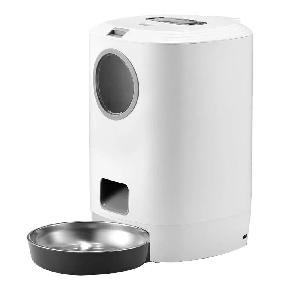 ibasenice Distributeur Automatique De Croquettes pour Chat Et Chien Gamelle pour Animaux Capacité Programmable Jusqu à Repas par Jour