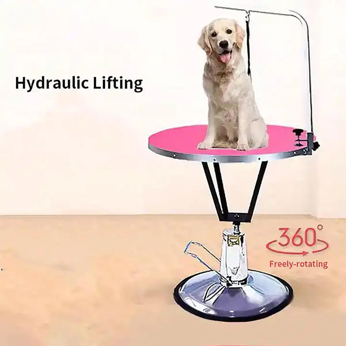 Table de toilettage électrique pour Animaux de Compagnie, Station de Bain pour Animaux de Compagnie avec Plateau en Caoutchouc antidérapant et système hydraulique, Hauteur réglable de 75 à 85 cm/80