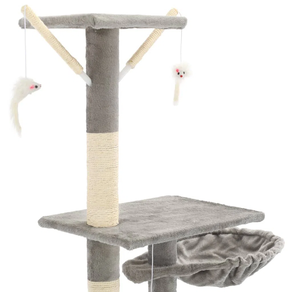 Arbre à chat avec griffoirs en sisal et housse en peluche - Hauteur : 230 à 250 cm - Arbre à grimper à plusieurs étages avec plateformes d'observation, grottes, hamac et meubles à gratter pour