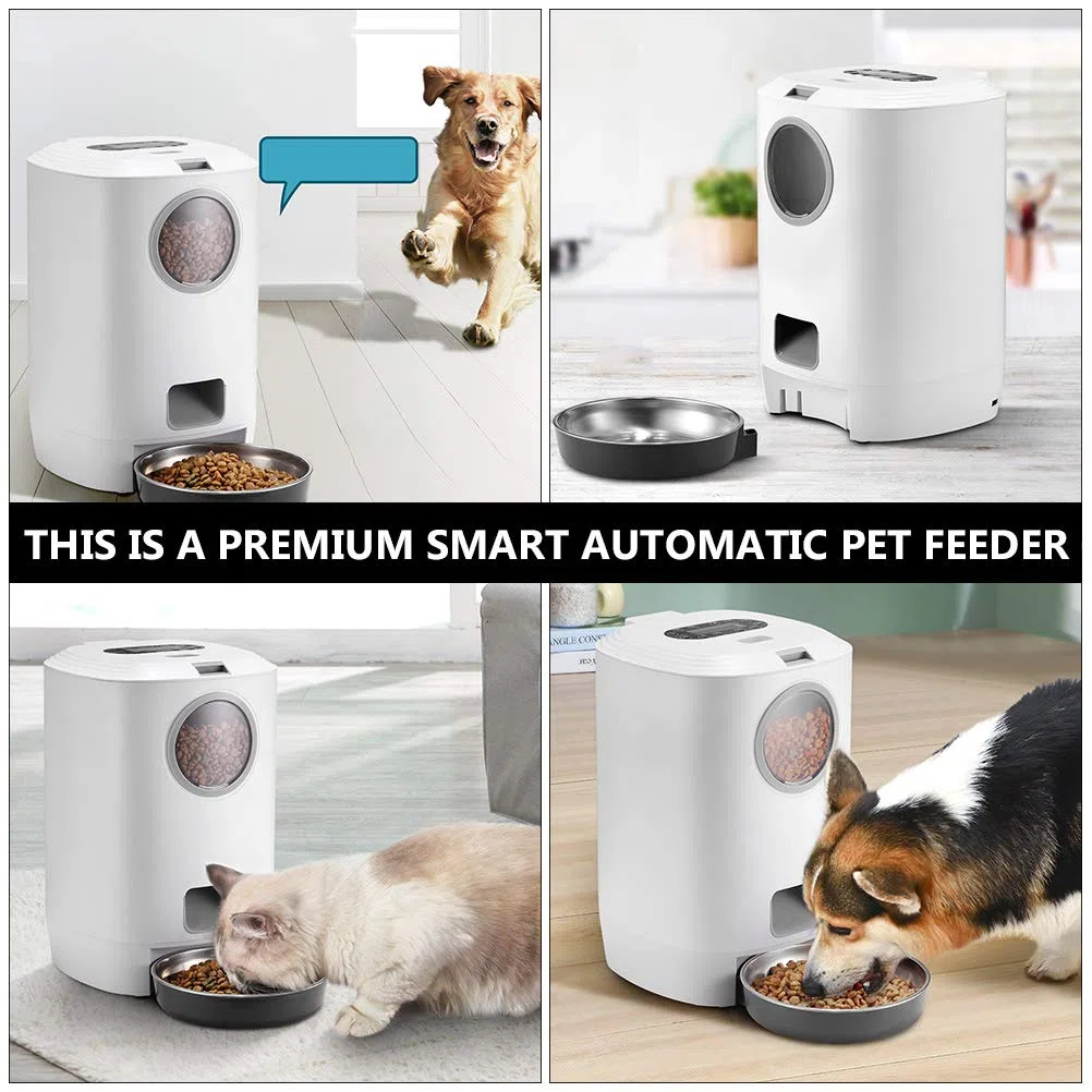 ibasenice Distributeur Automatique De Croquettes pour Chat Et Chien Gamelle pour Animaux Capacité Programmable Jusqu à Repas par Jour