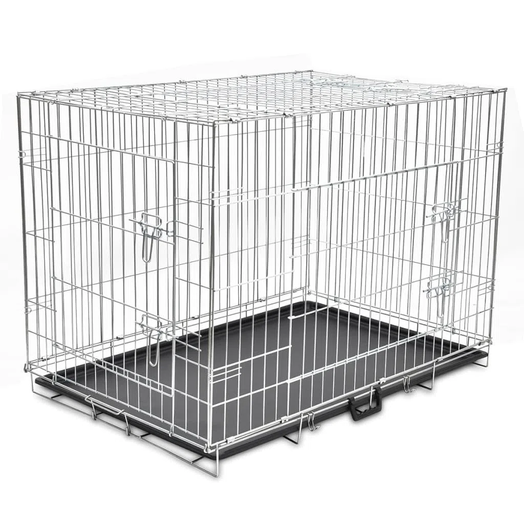vidaXL Cage en Métal Pliable pour Chien XL Cage de Transport Chenil Maison