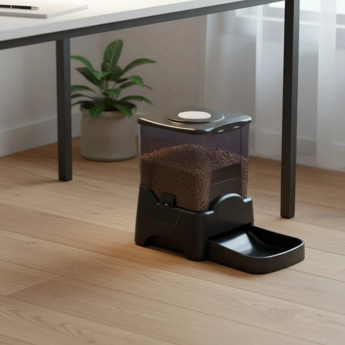 Colcolo Distributeur Automatique Nourrisseur Mangeoire Gamelle .49 L Capteurs Anti-Remplissage 4 Repas Quotidiens Portion 0.5 à 2 Tasse Voix Personnalisée