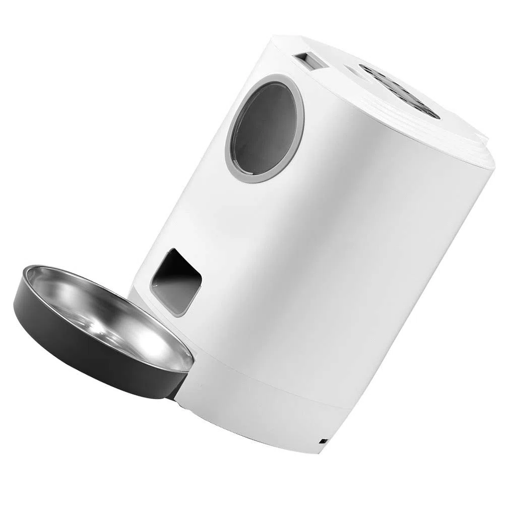 ibasenice Distributeur Automatique De Croquettes pour Chat Et Chien Gamelle pour Animaux Capacité Programmable Jusqu à Repas par Jour
