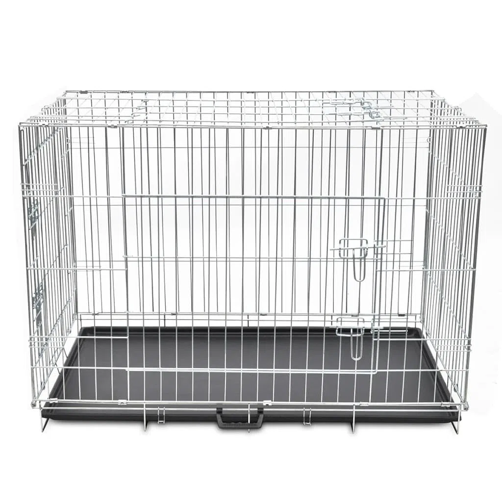 vidaXL Cage en Métal Pliable pour Chien XL Cage de Transport Chenil Maison