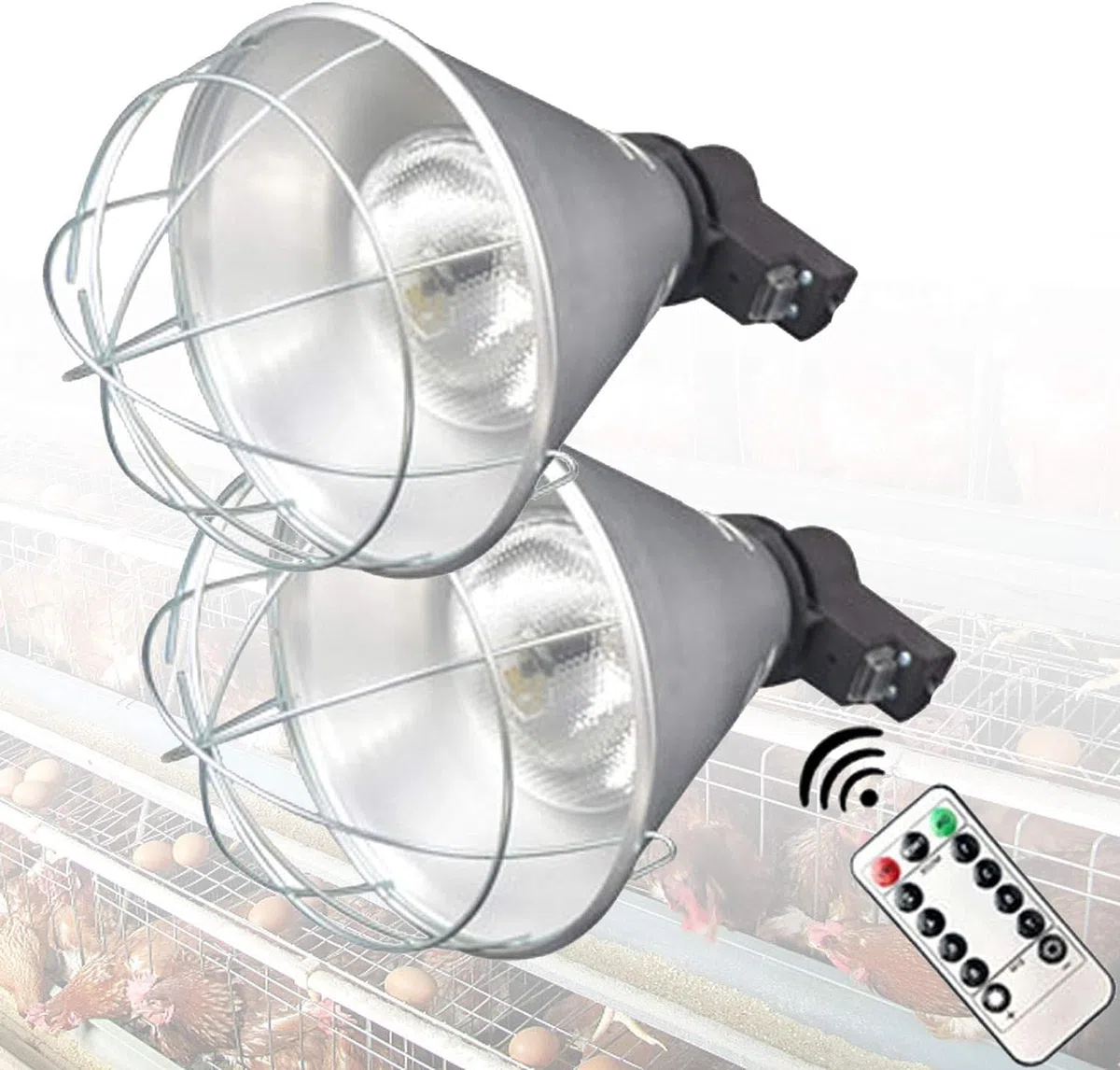 Lampe Chauffante Poussin,Lampes Chauffantes pour Isolation Hivernale Animale,Prévenir Le Froid Hivernal, Température Réglable + Télécommande sans Fil-2PCS